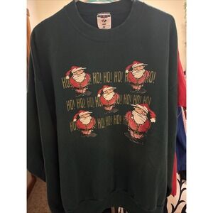 90's Vintage Granny Core Hi! Ho! Ho! Santa Claus Christmas Sweatshirt